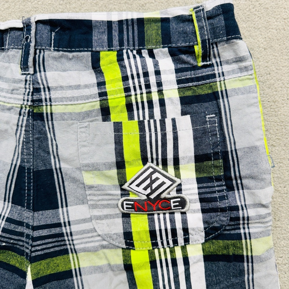 Baileys Pt. Plaid Bermuda Shorts Womens 12 Blue Multicolor Tartan Pattern Enyce